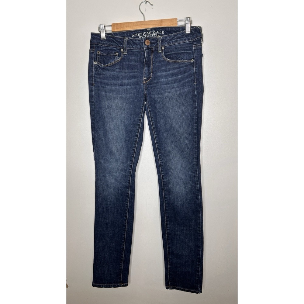 American Eagle Skinny Stretch Jegging Womens Jeans Dark Wash Size 6 - Picture 2 of 11